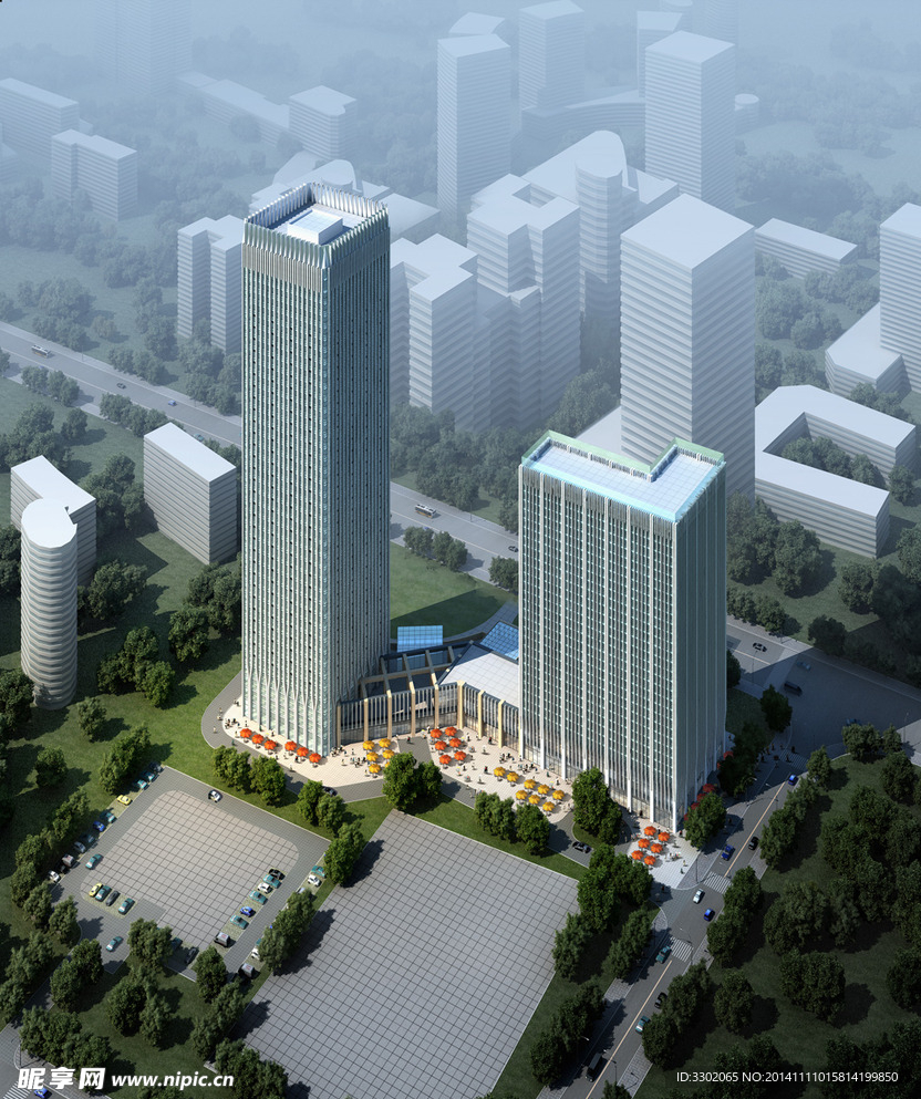 商务广场鸟瞰图