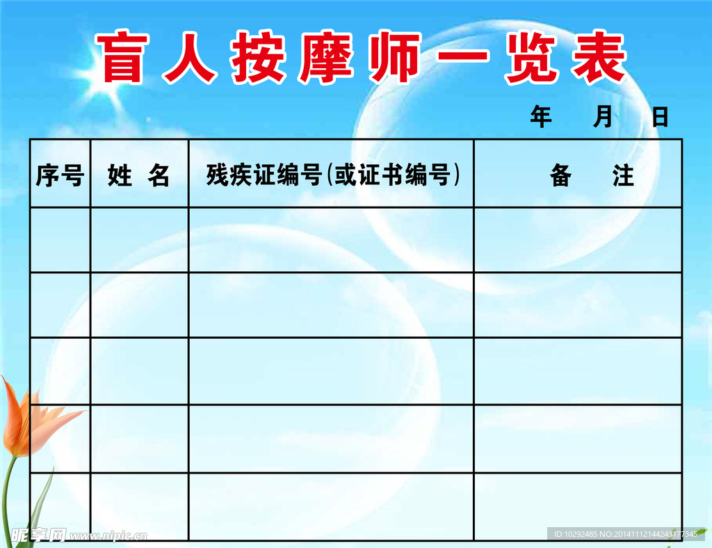 盲人按摩师一览表