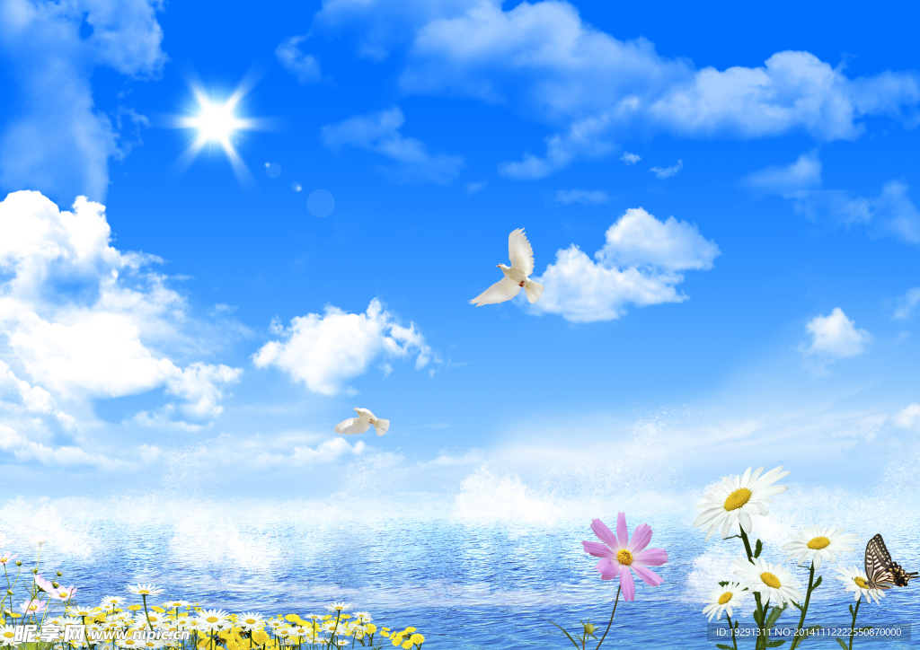 蓝天白云风景