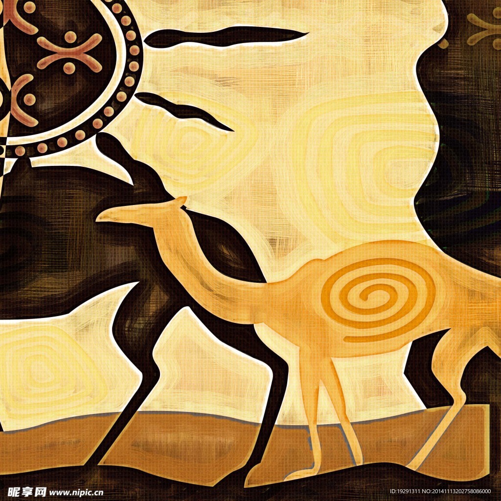 骆驼图案油画