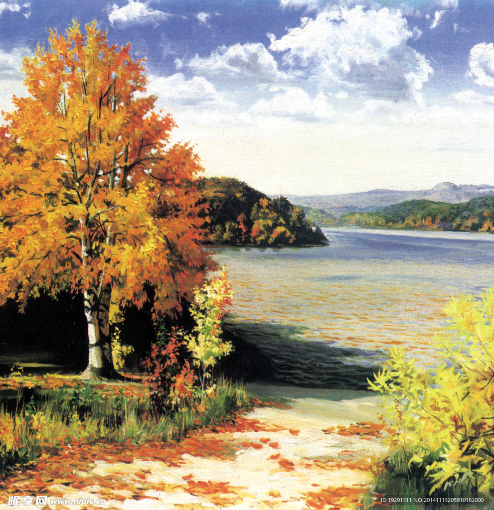 树木风景油画