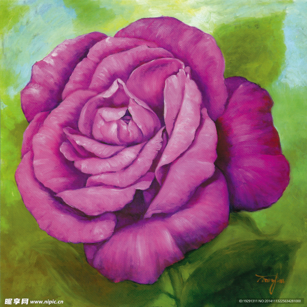 玫瑰花油画