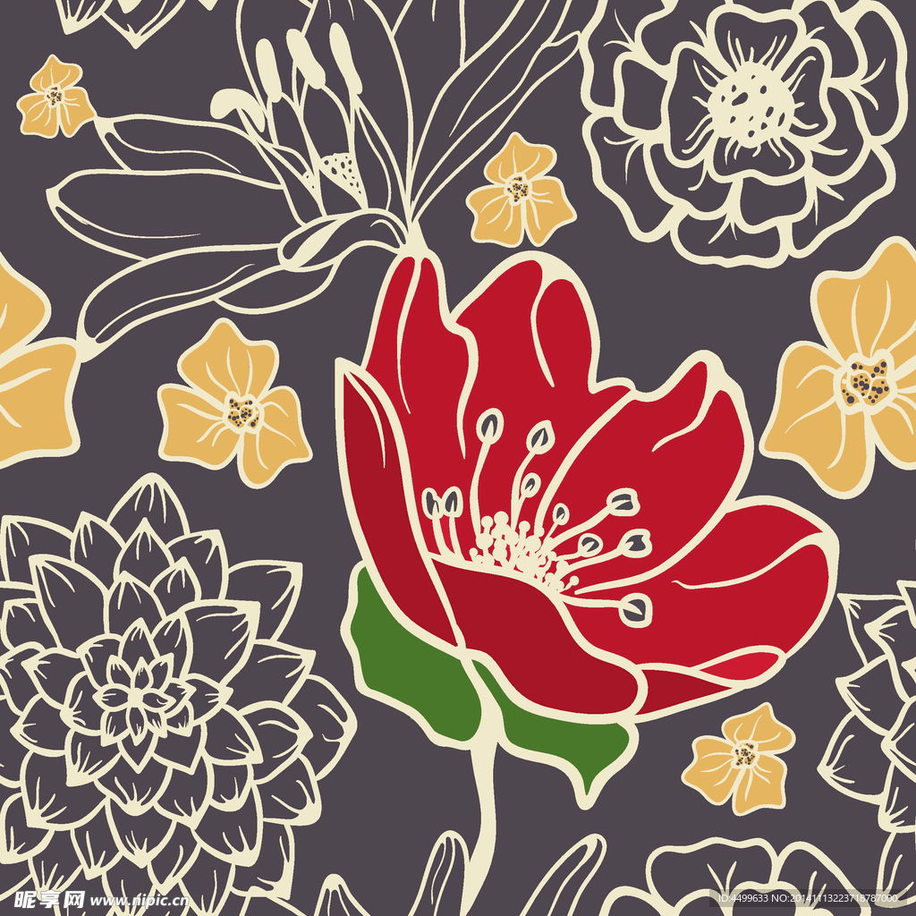 手绘花纹