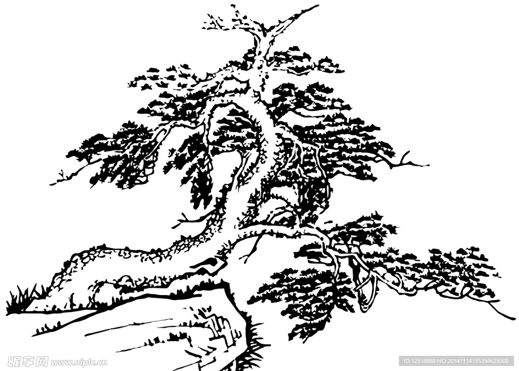 怪石古树