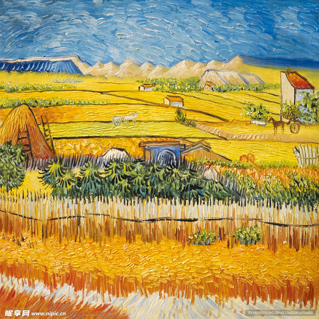 花草风景油画