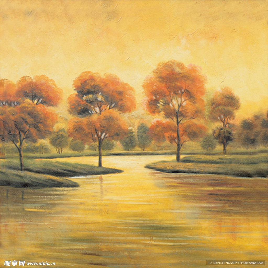 树木流水风景
