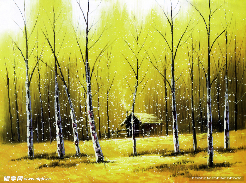 树木风景油画