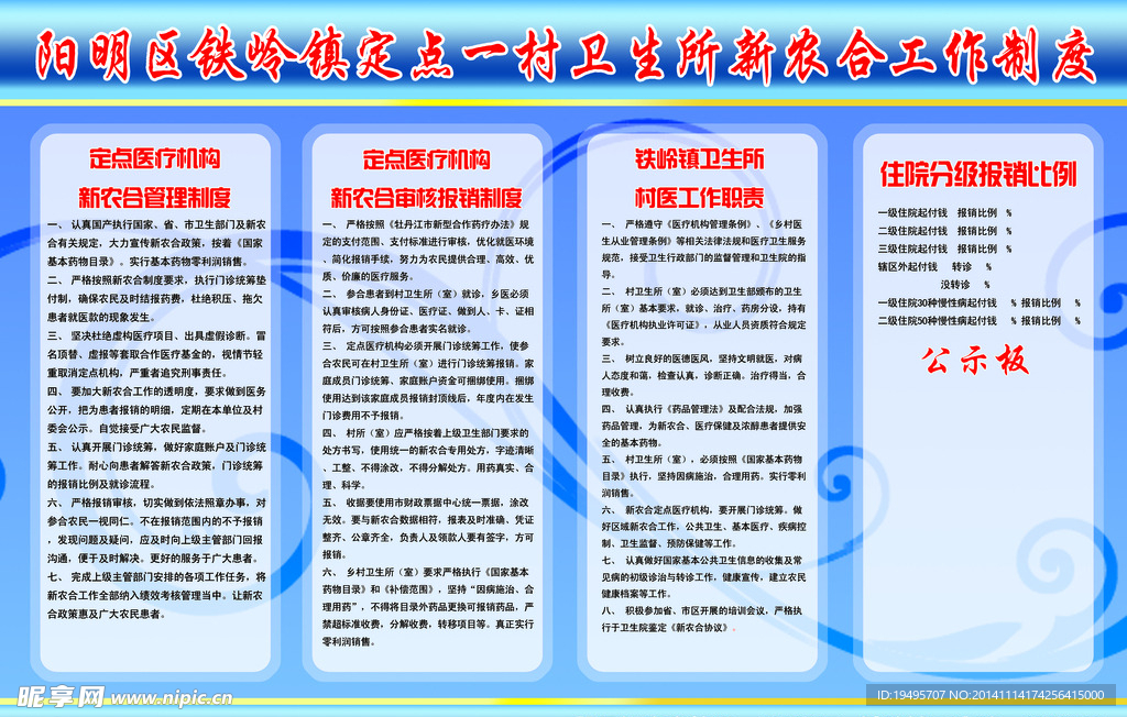 卫生所展板