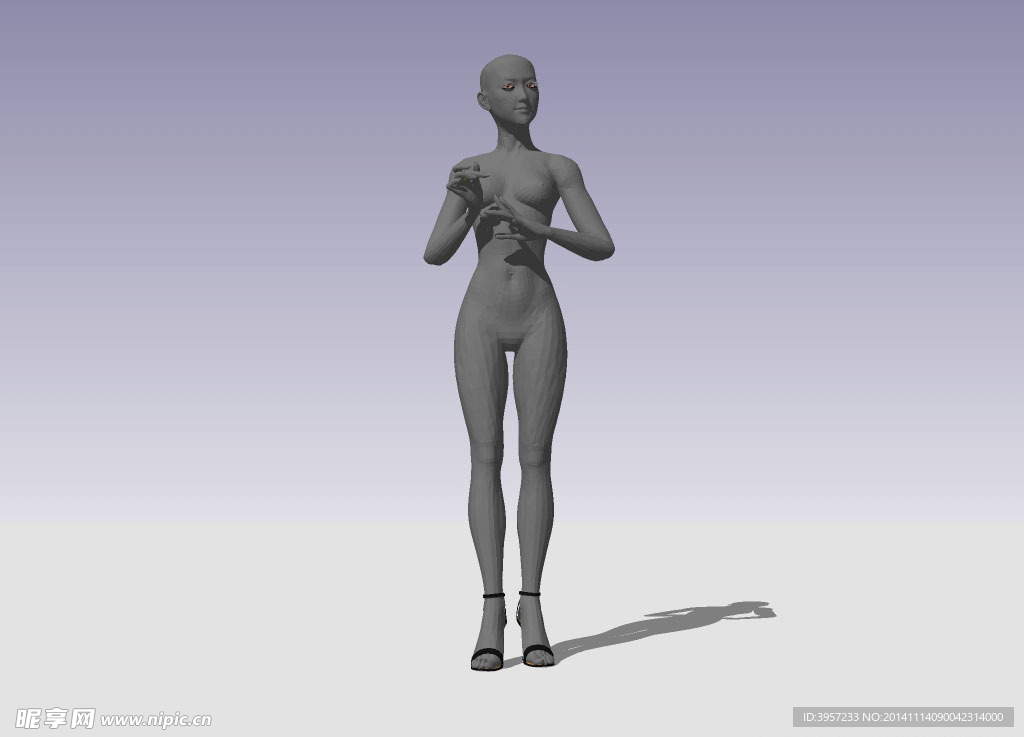 黑女3D模型