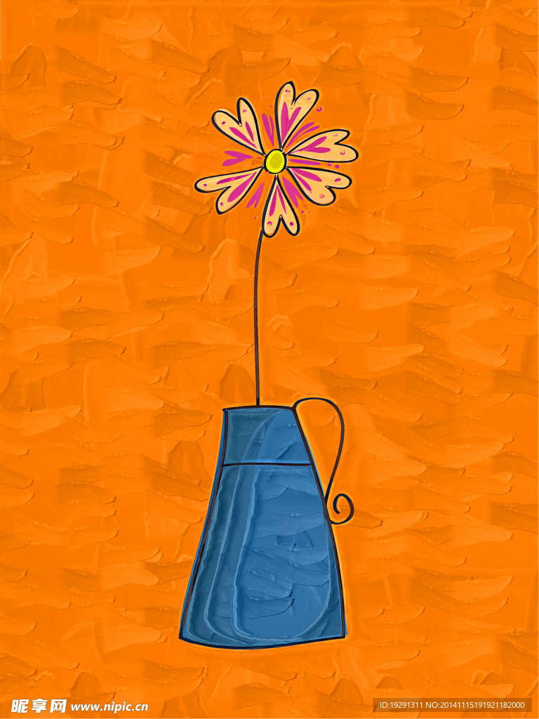 小花油画