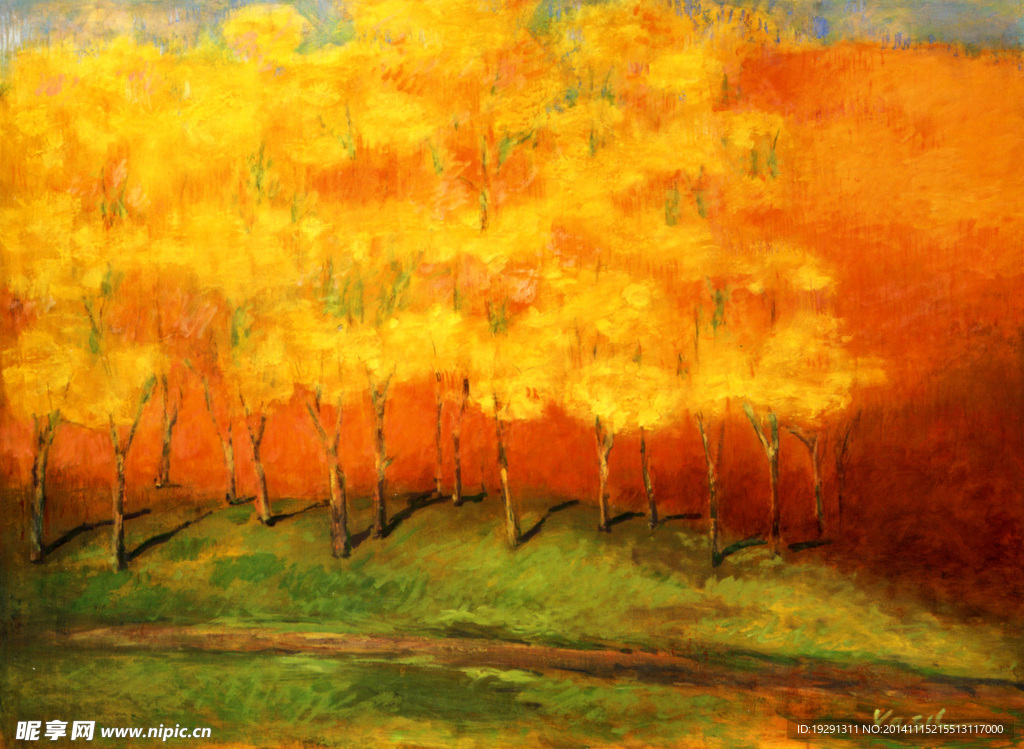树木风景油画