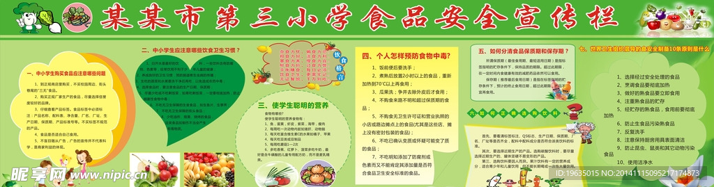 中小学生食品安全宣传栏