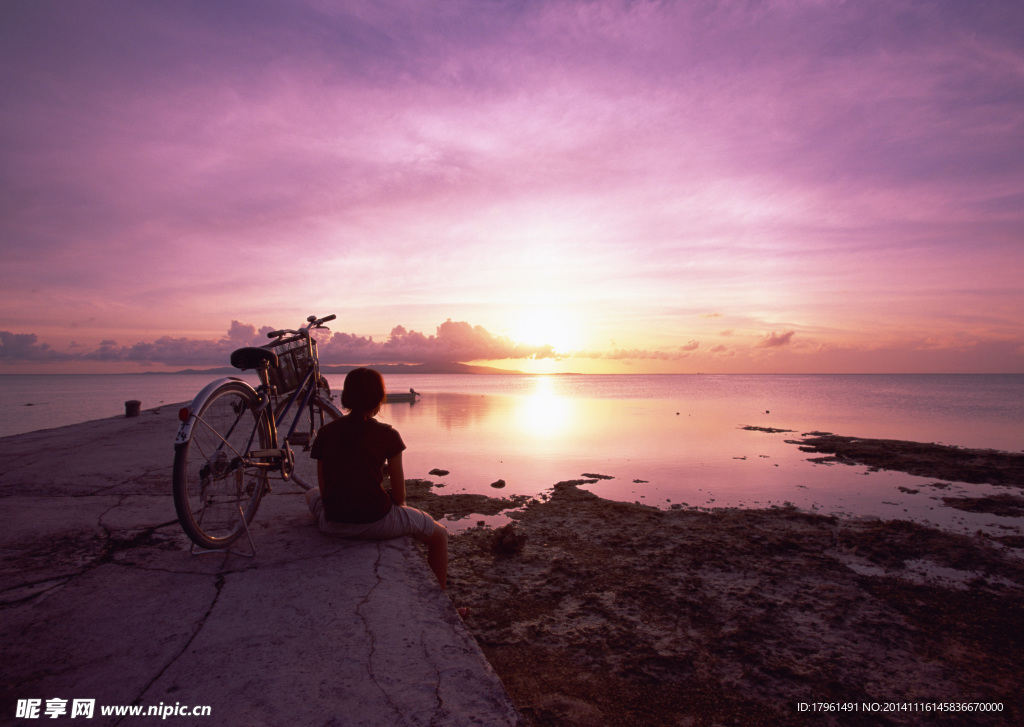 唯美夕阳大海