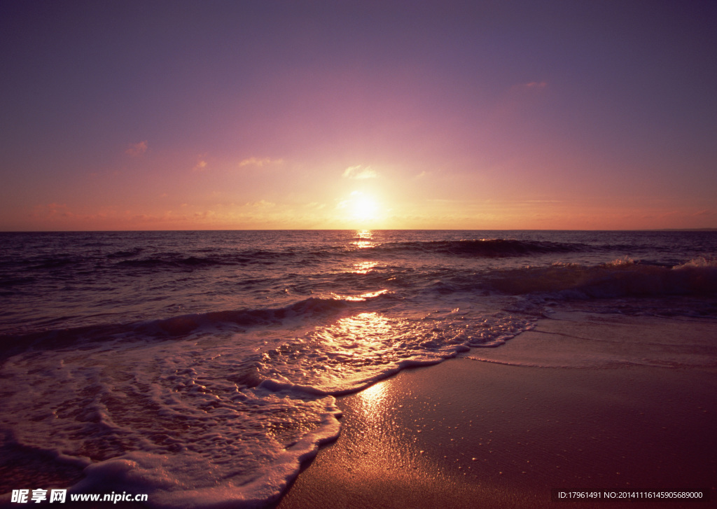 唯美夕阳大海