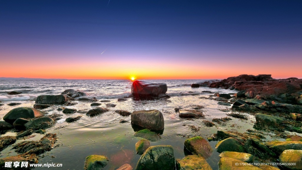 唯美夕阳大海