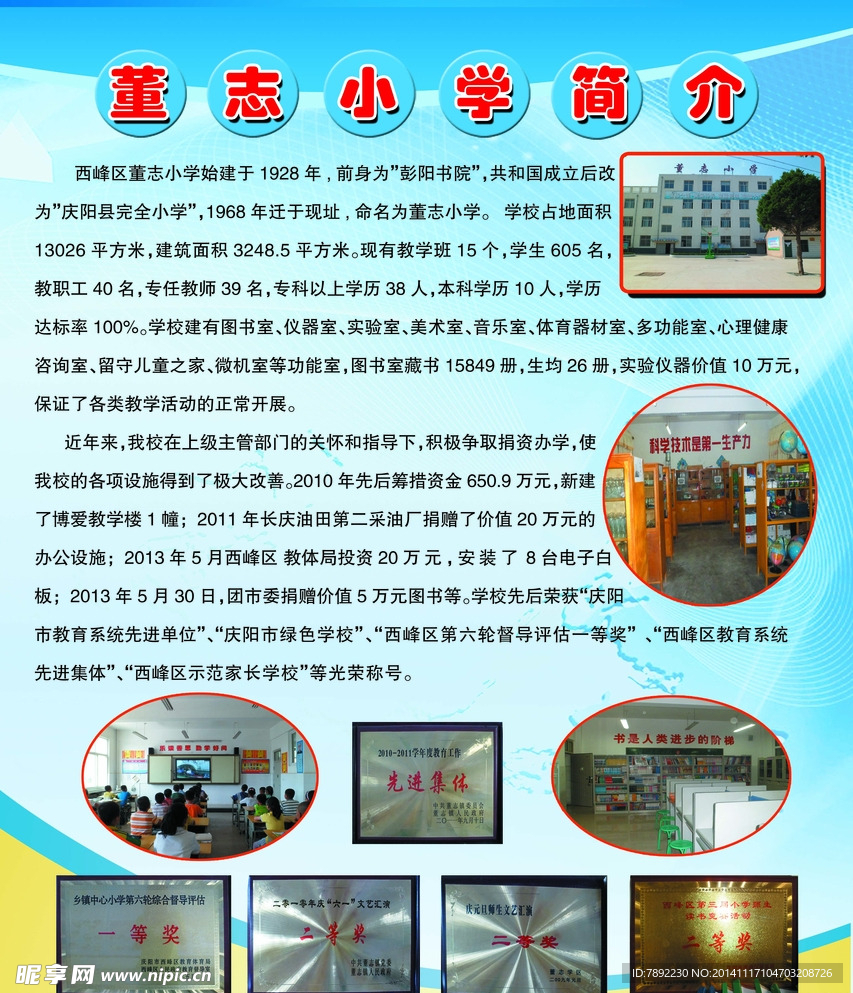 学校简介展板