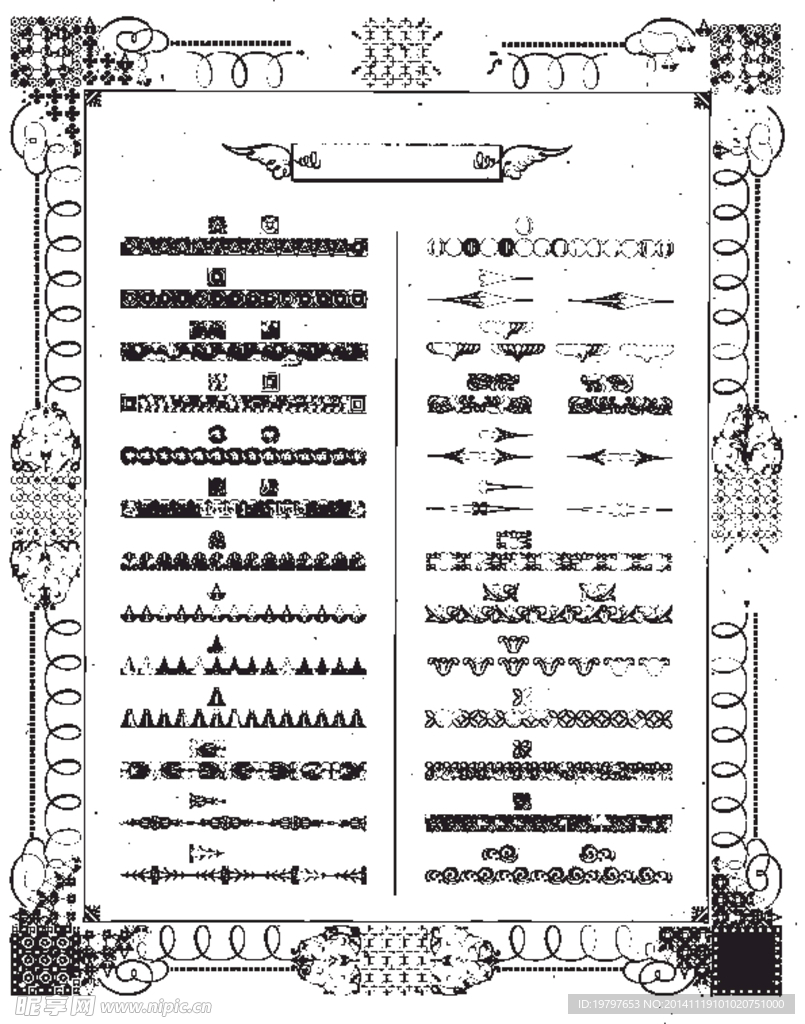 花纹边框边角矢量素材