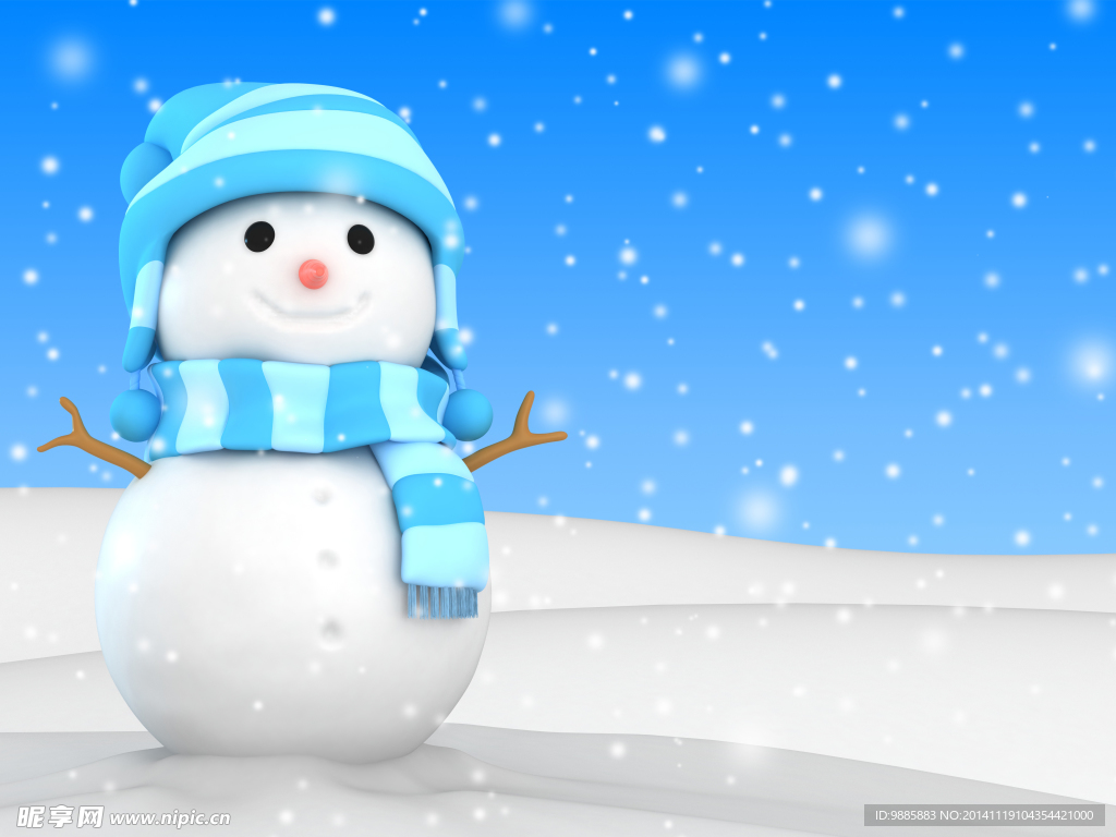 3D圣诞小雪人