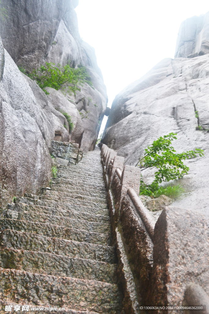 黄山 黄山顶峰  石阶 