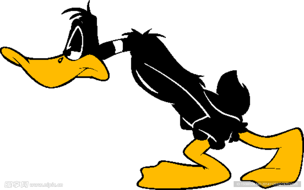 蹑手蹑脚的黑鸭子卡通