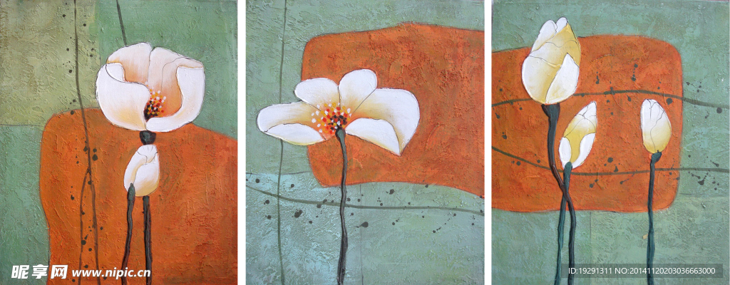 花卉油画无框画