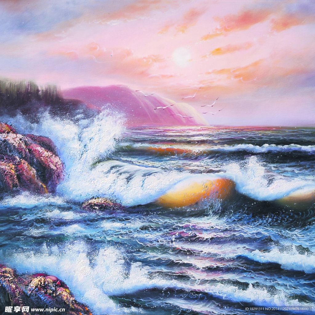 大海风景油画
