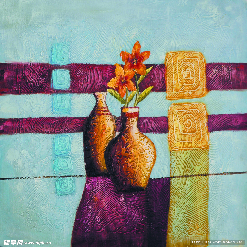 花卉花瓶油画