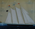 帆船油画