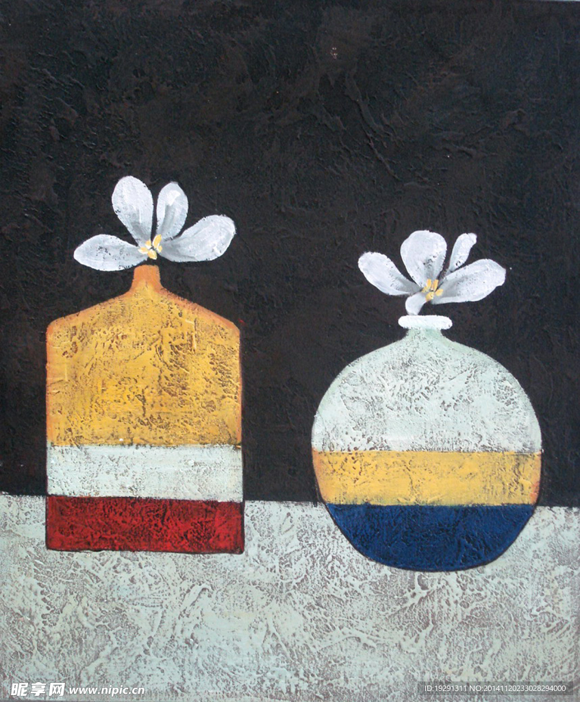 花卉花瓶油画