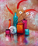 花卉花瓶油画