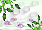 3D荷花电视背景图
