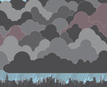 矢量云朵暴雨背景