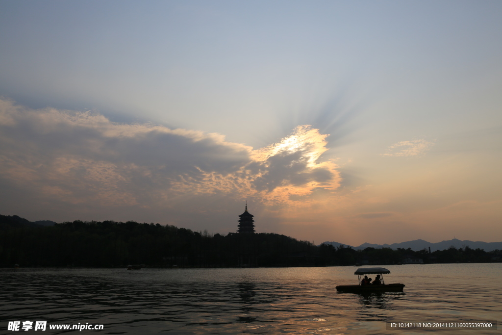 杭州西湖景色-夕阳