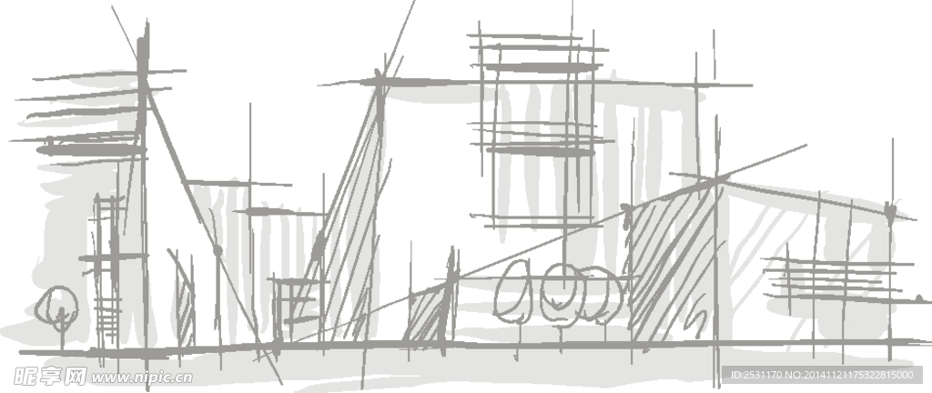 简笔画建筑插图