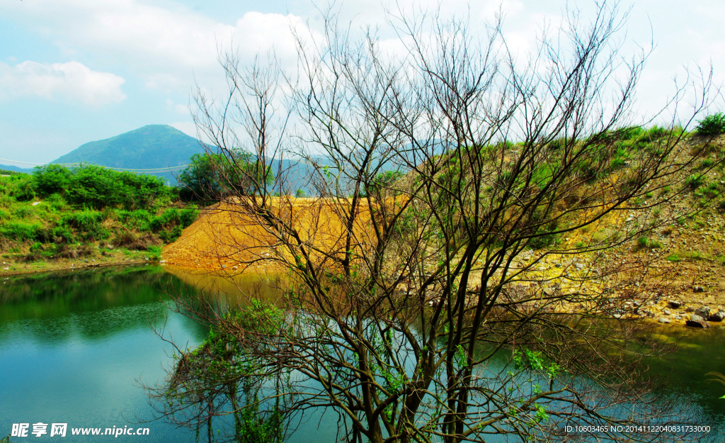 建筑山水 水库风光