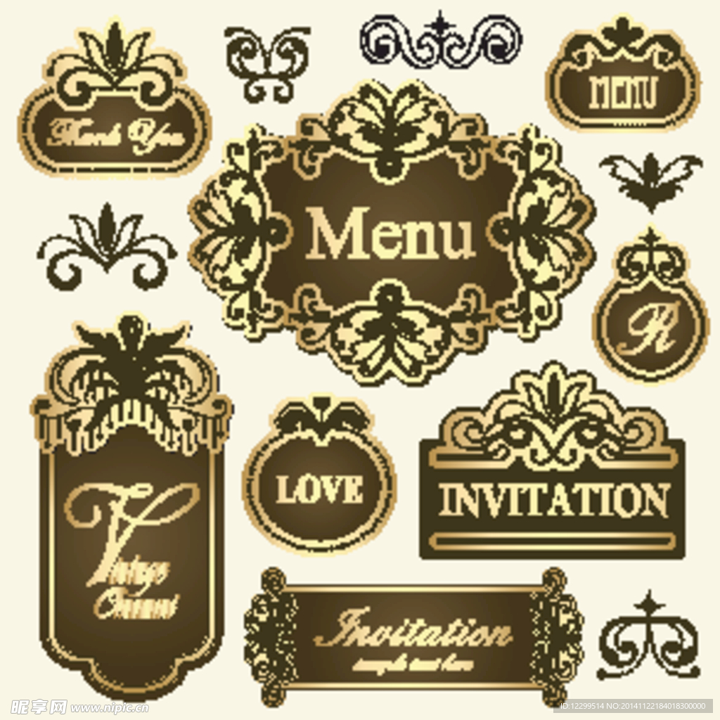 卷曲花纹时尚花纹