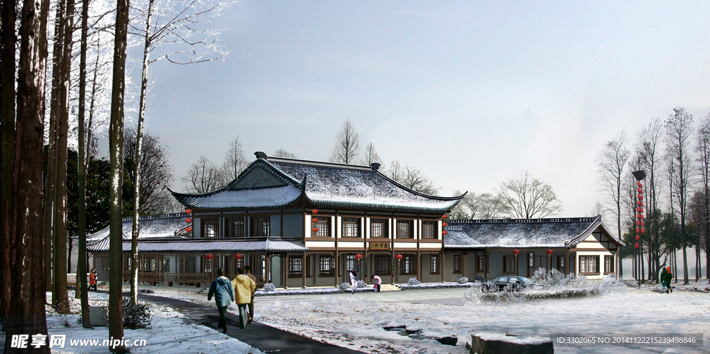 旅游区雪景设计