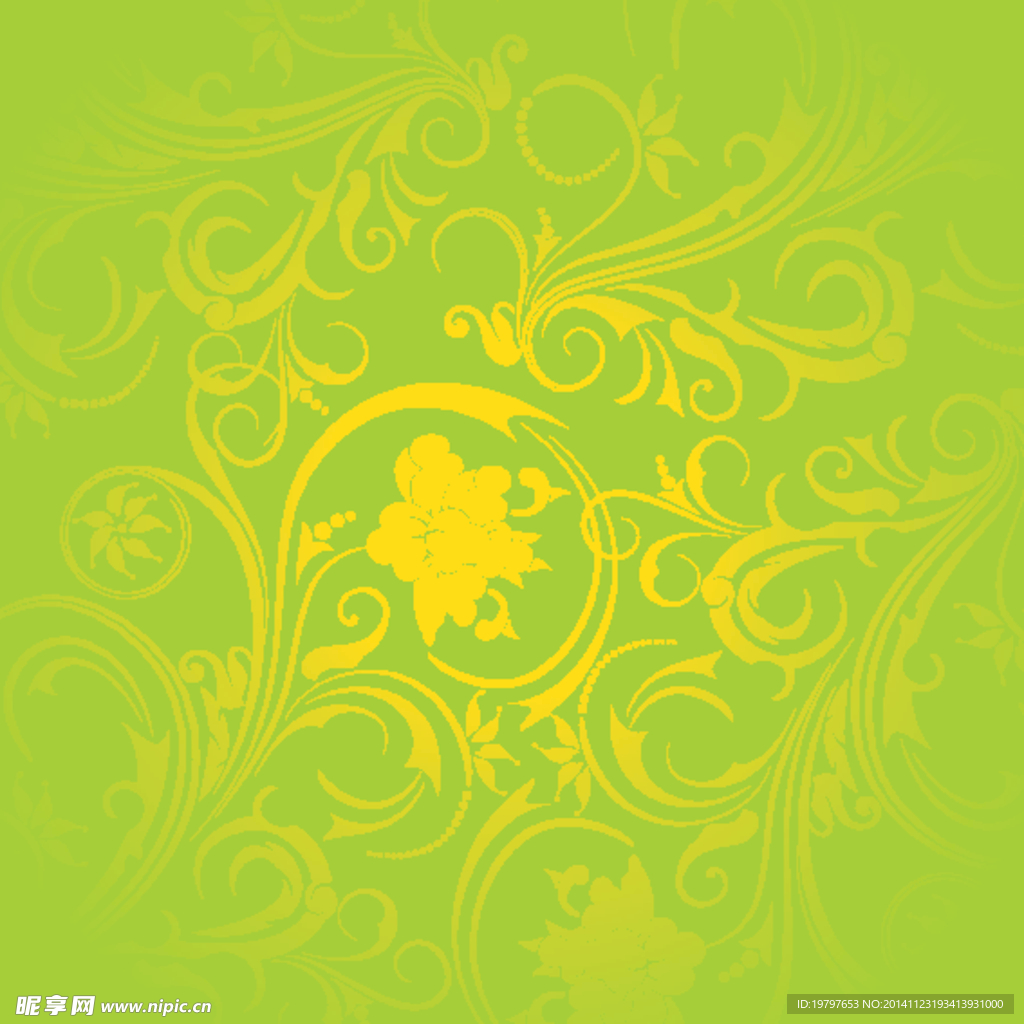 绿色花纹素材