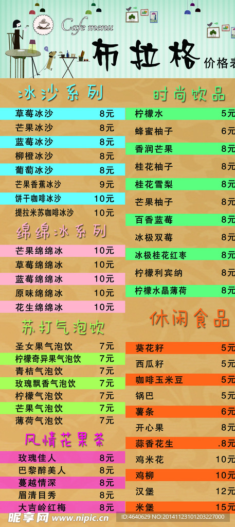 奶茶桌签