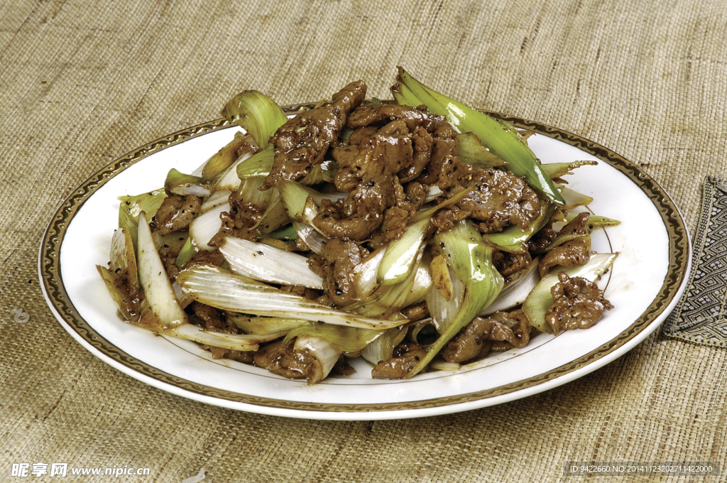 青葱黑椒爆羊肉
