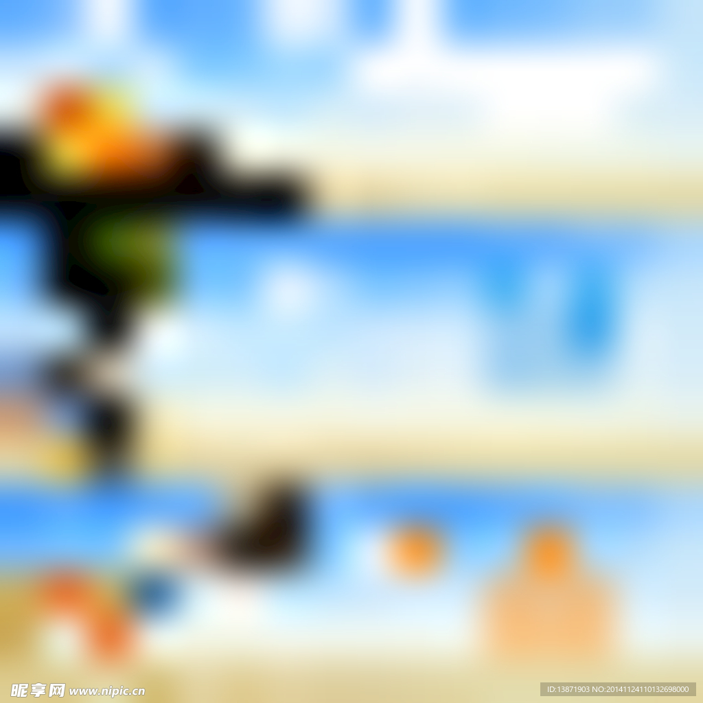 夏日卡通沙滩