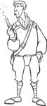 素描铅笔画吸烟人物