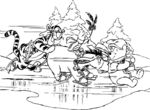 素描跳跳虎 铅笔画 卡
