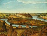 山川河流风景油画