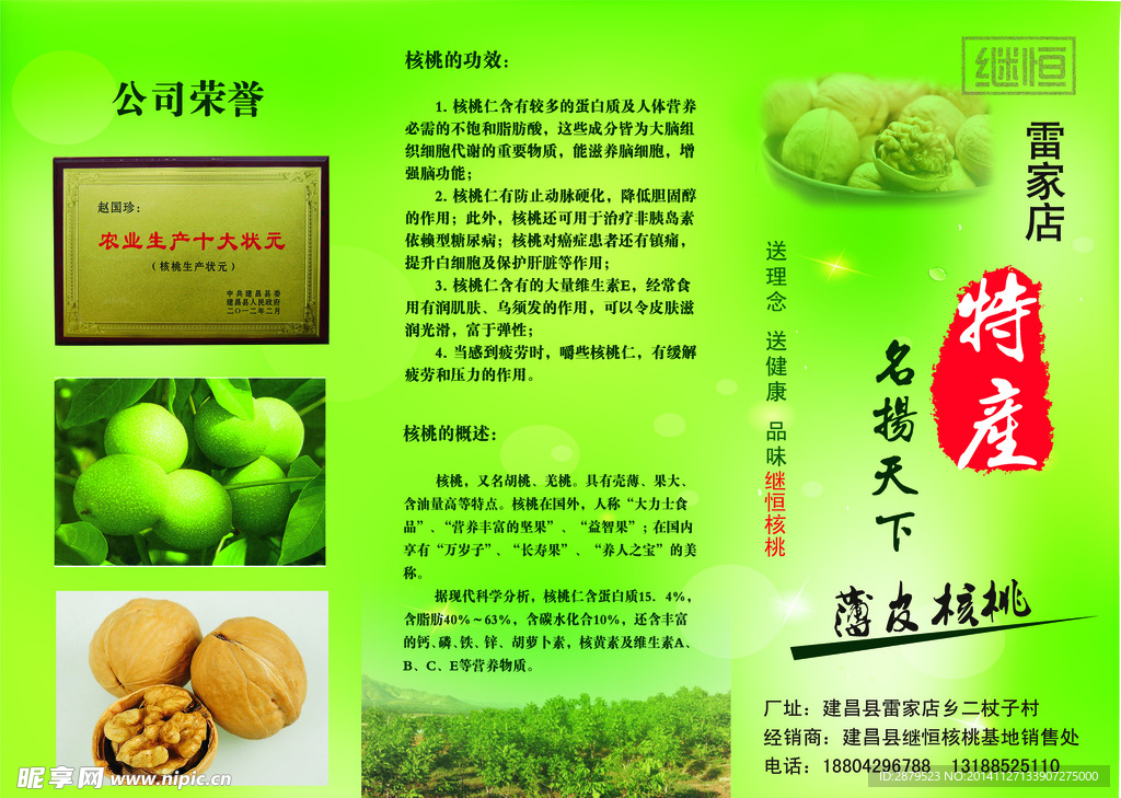 核桃三折面