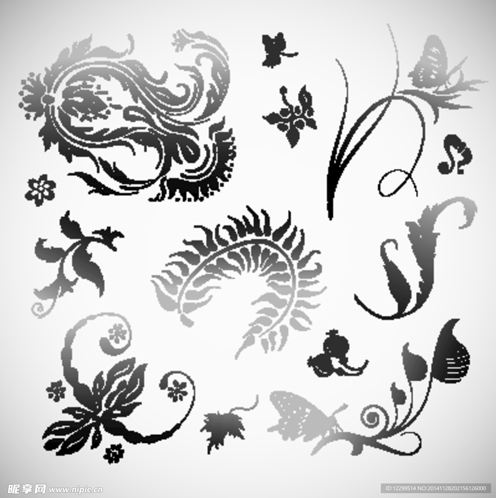 卷曲花纹底纹