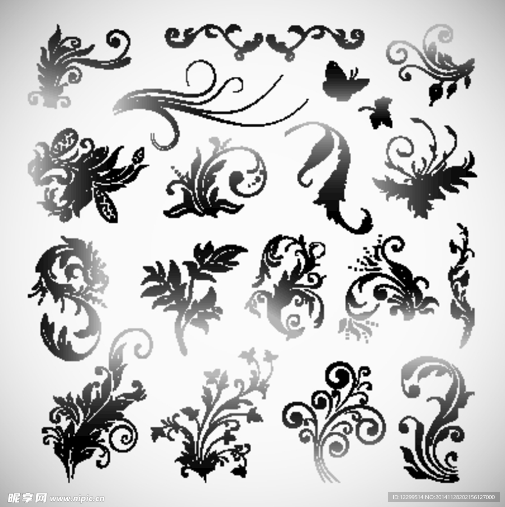 卷曲花纹底纹