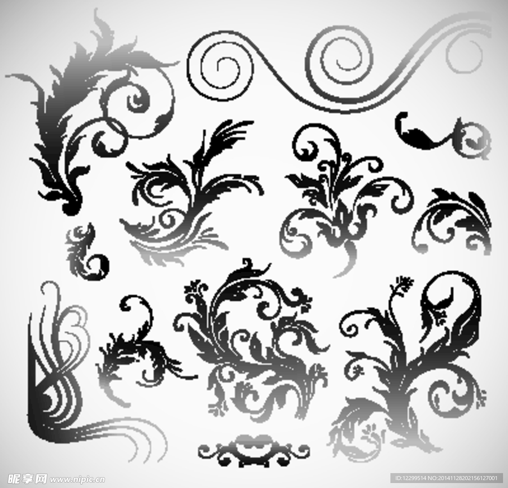 卷曲花纹底纹