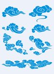深蓝色白云矢量底纹