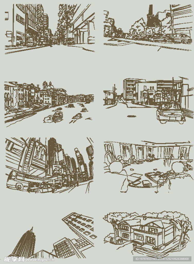 咖啡背景建筑底纹